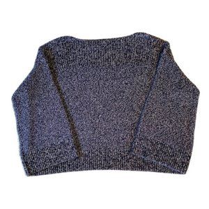 Loft Bell Sleeve Sweater (Navy Blue and White) Size Medium